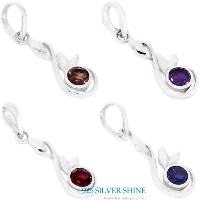 Iolite Gemstone Pendants In 925 Fine Silver Jewelry 925SP286-2_2