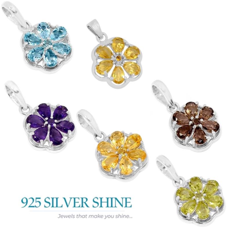 Citrine Gemstone Pendants In Fine Sterling Silver Jewelry 925SP294-3_2