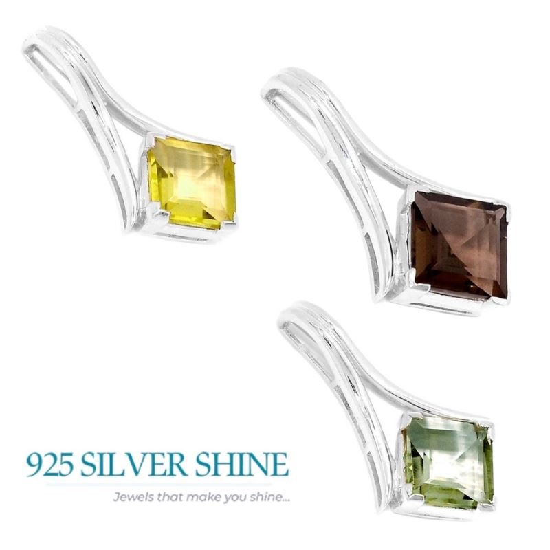 Lemon Quartz Gemstone Handmade Pendants In Solid Sterling Silver Jewelry 925SP295-2_2
