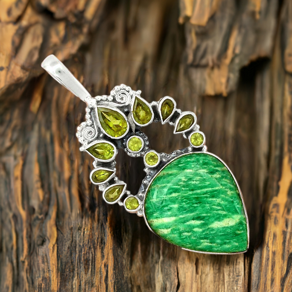 Multi Gemstone Handmade Pendants In 925 Sterling Silver Jewelry 925SP56-1