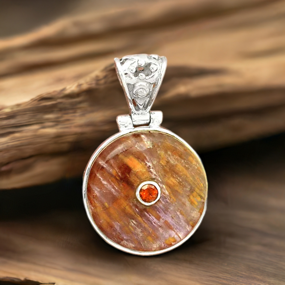 Multi Gemstone Pendants In 925 Fine Silver Jewelry 925SP70-7