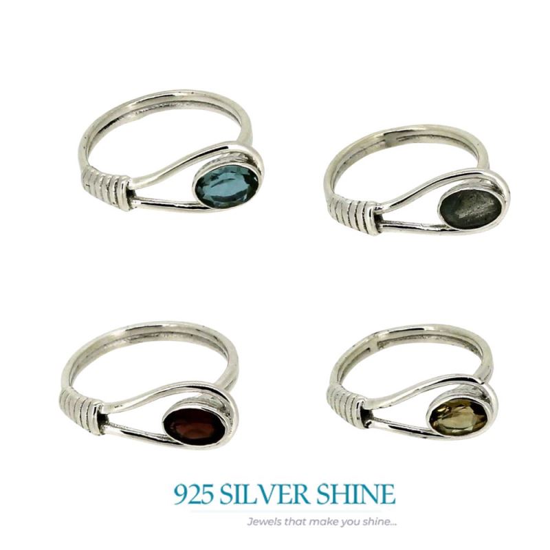 Sterling Silver Citrine Rings Jewelry 925SR028-4_4