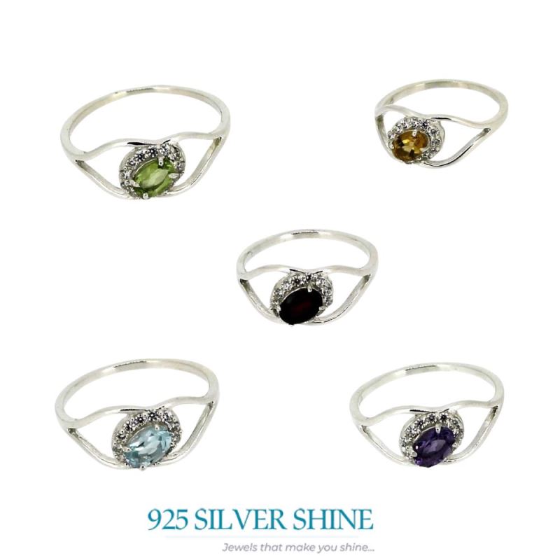 Sterling Silver Garnet Rings For Women's 925SR044-2_2