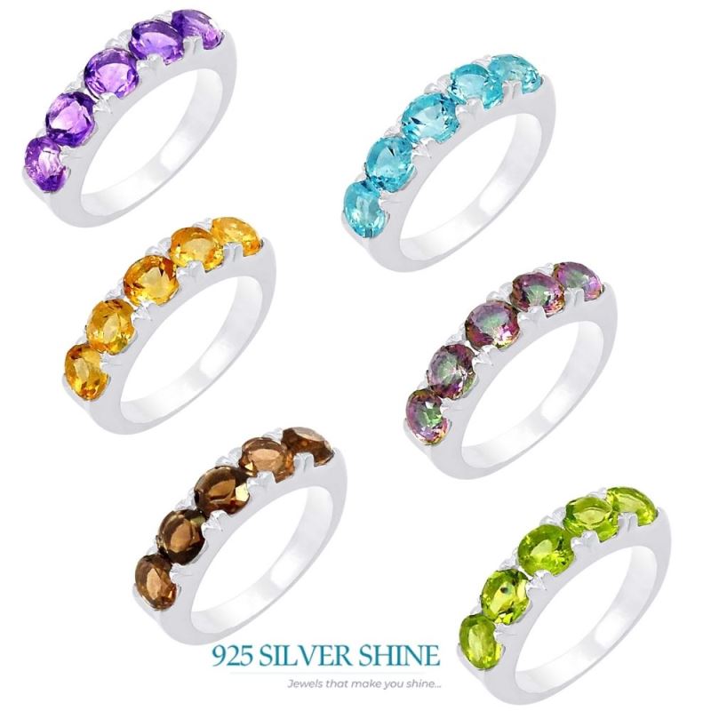 Semi Precious Peridot Gemstone Ring In Sterling Silver 925SR068-2_1