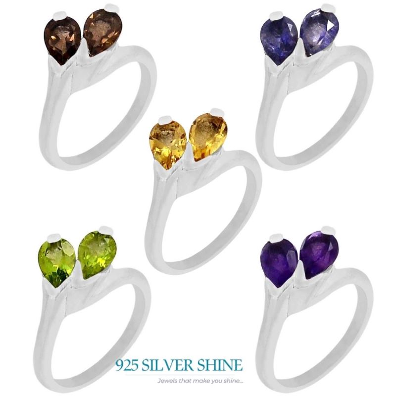 Semi Precious Smoky Quartz Gemstone Handmade Ring In Sterling Silver 925SR069-1_2