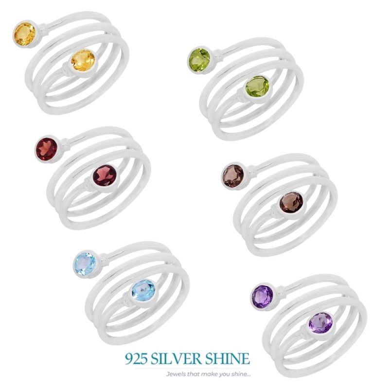 Semi Precious Mystic Topaz Gemstone Handmade Ring In 925 Sterling Silver 925SR076-2_1