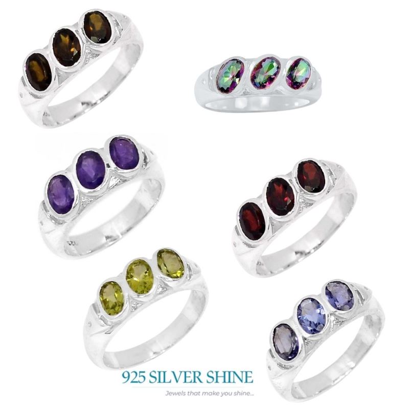Natural Peridot Semi Precious Gemstone Ring In Solid Silver 925SR079-1_1