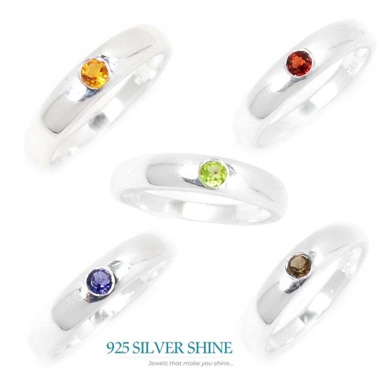 925 Silver Amethyst Gemstone Ring 925SR081-3_0
