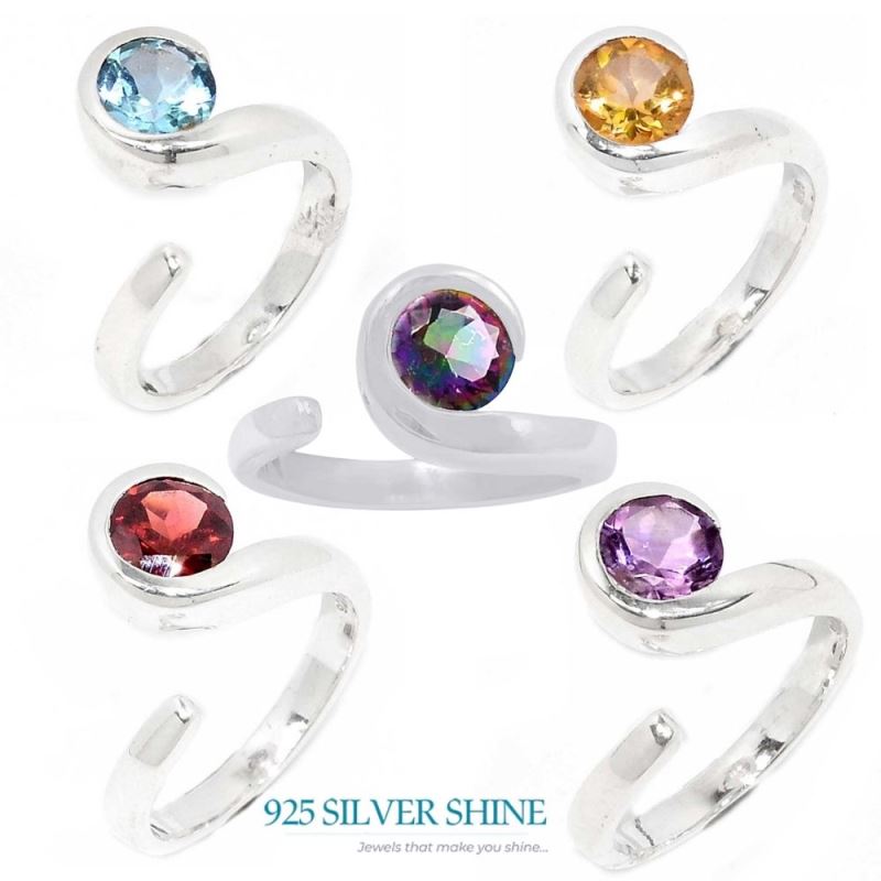 Genuine Mystic Topaz Gemstone Ring In 925 Solid Silver 925SR083-1_1