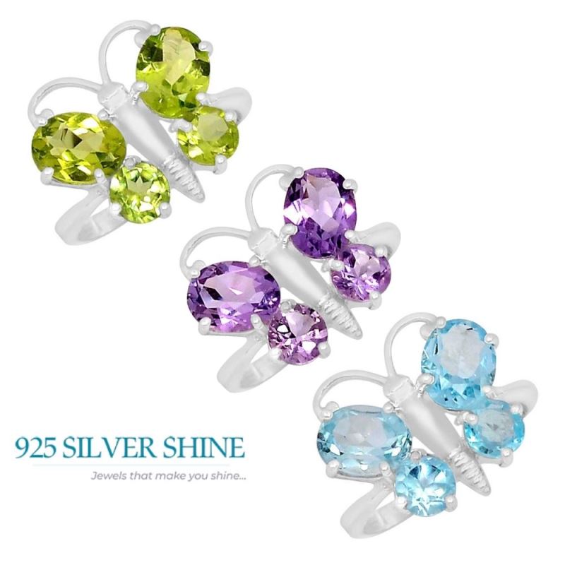Genuine Peridot Gemstone Ring In 925 Silver 925SR085-1_1