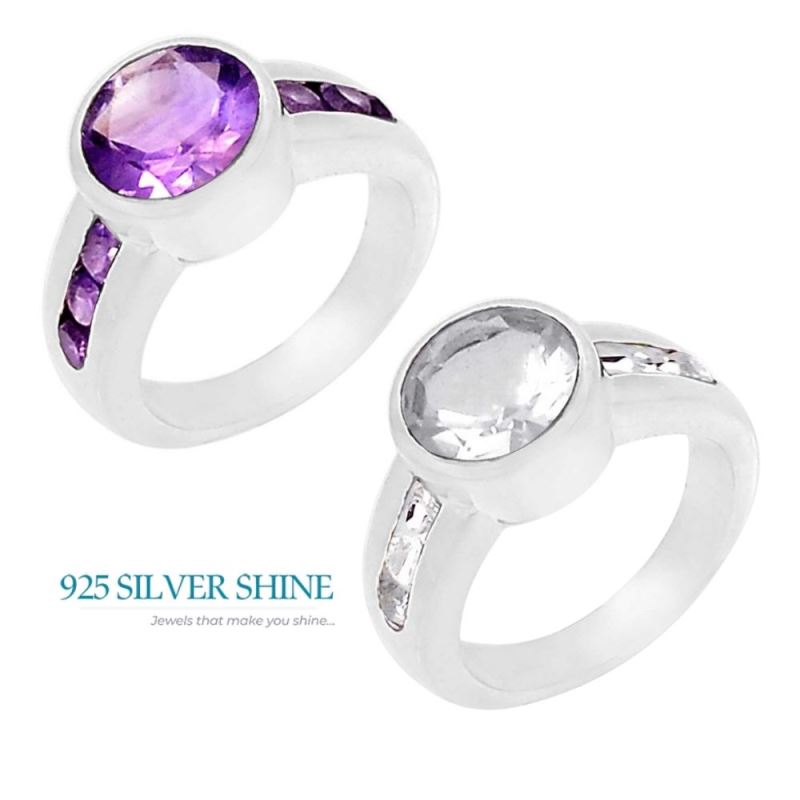 Natural Amethyst Gemstone Ring In Sterling Silver 925SR086-2_1