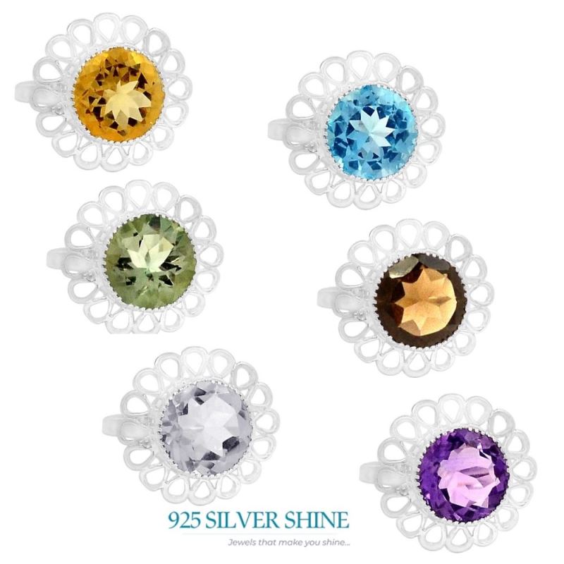 Genuine Crystal Gemstone Ring In Sterling Silver 925SR087-1_0