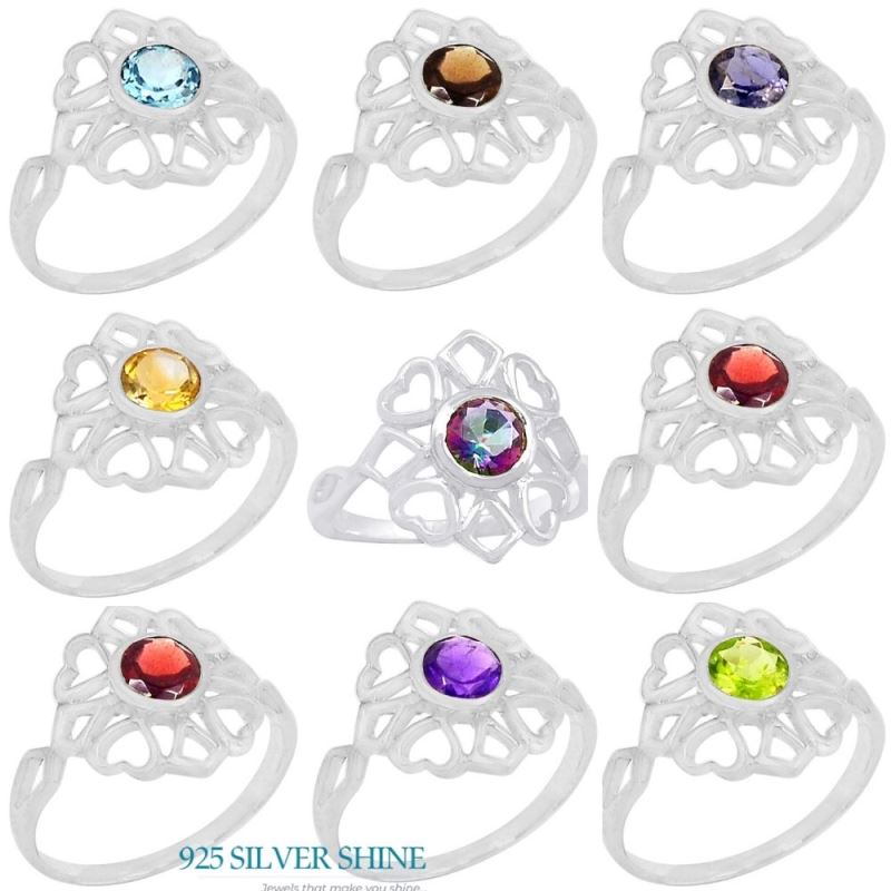 Amethyst Stone Silver anniversary Rings For Women's 925SR091-8_1