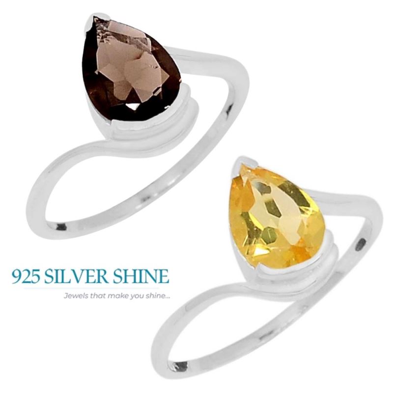 Citrine Cut Stone Sterling Silver Wrap Ring 925SR092-2_1
