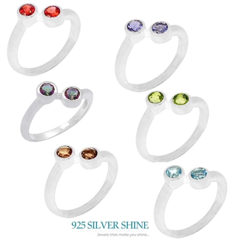 Natural Blue Topaz Gemstone Ring In 925 Sterling Silver 925SR094-6_1