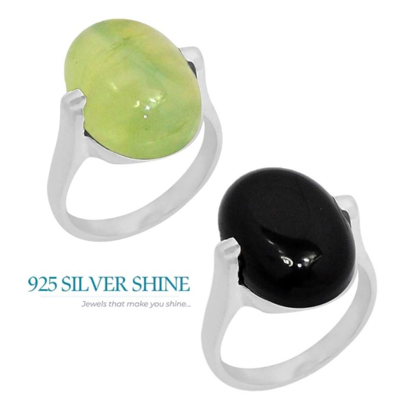Genuine Black Onyx Gemstone Handmade Ring In Solid Silver 925SR096-2_1