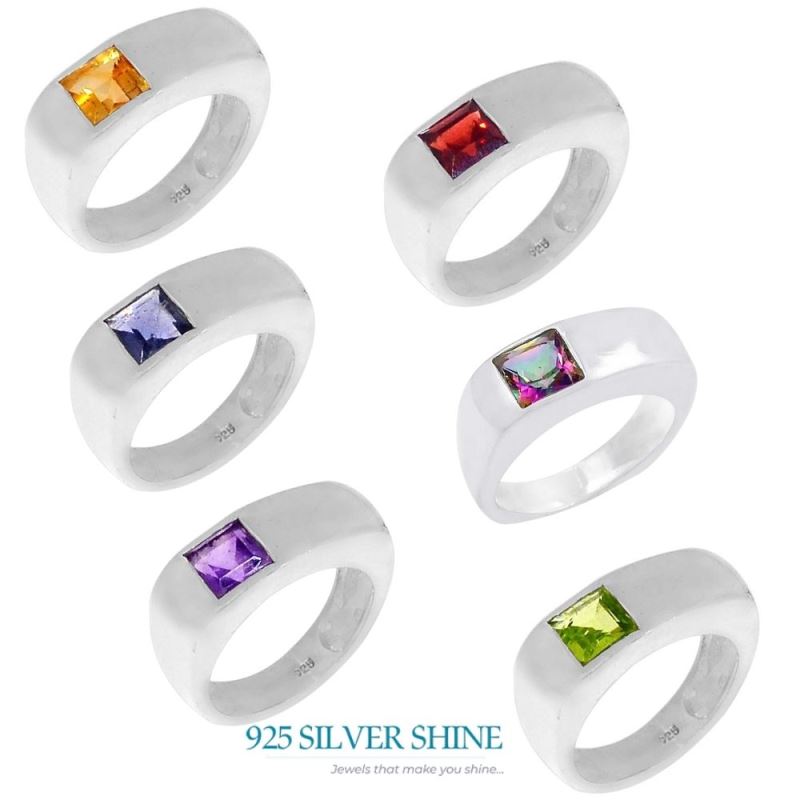 Sterling Silver Amethyst Cut Stone Women's Rings 925SR098-6_1