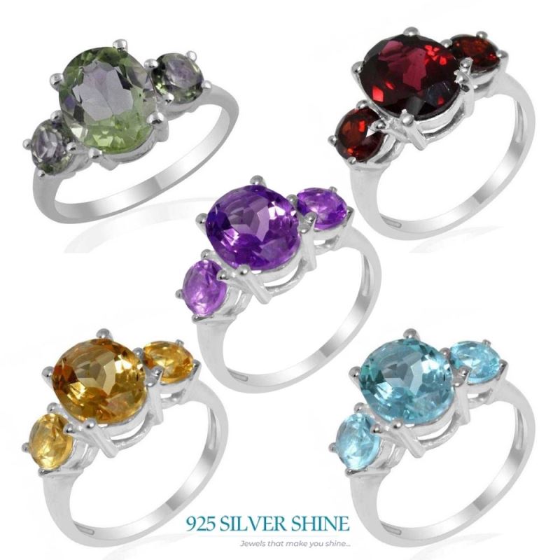 925 Sterling Silver Rings In Citrine Gemstone Jewelry 925SR1405_2