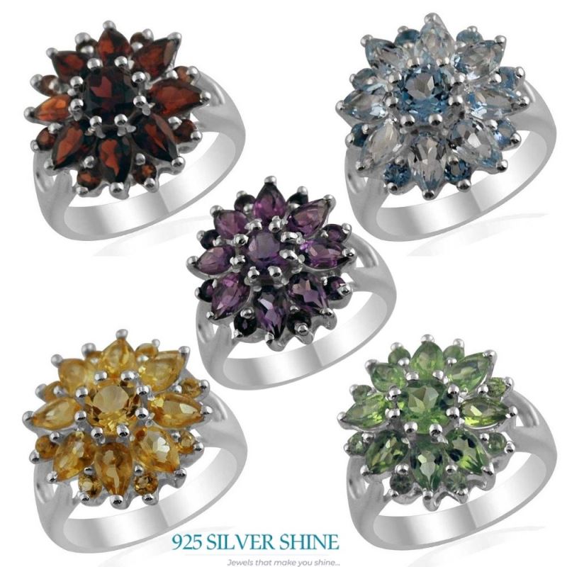 925 Sterling Silver Handmade Rings In Multi Gemstone Jewelry 925SR1408_2