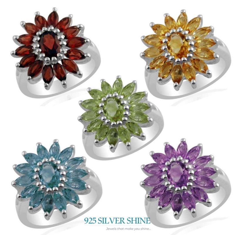 925 Sterling Silver Handmade Rings In Citrine Gemstone Jewelry 925SR1423_1