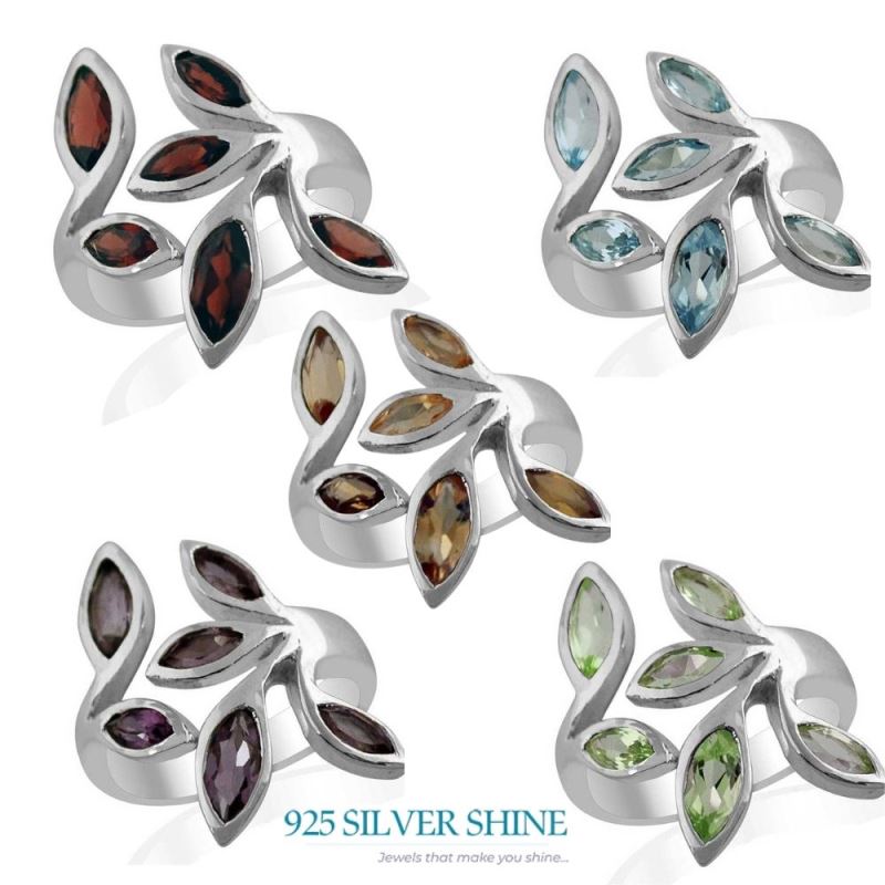 925 Sterling Silver Handmade Rings In Garnet Gemstone Jewelry 925SR1430_2