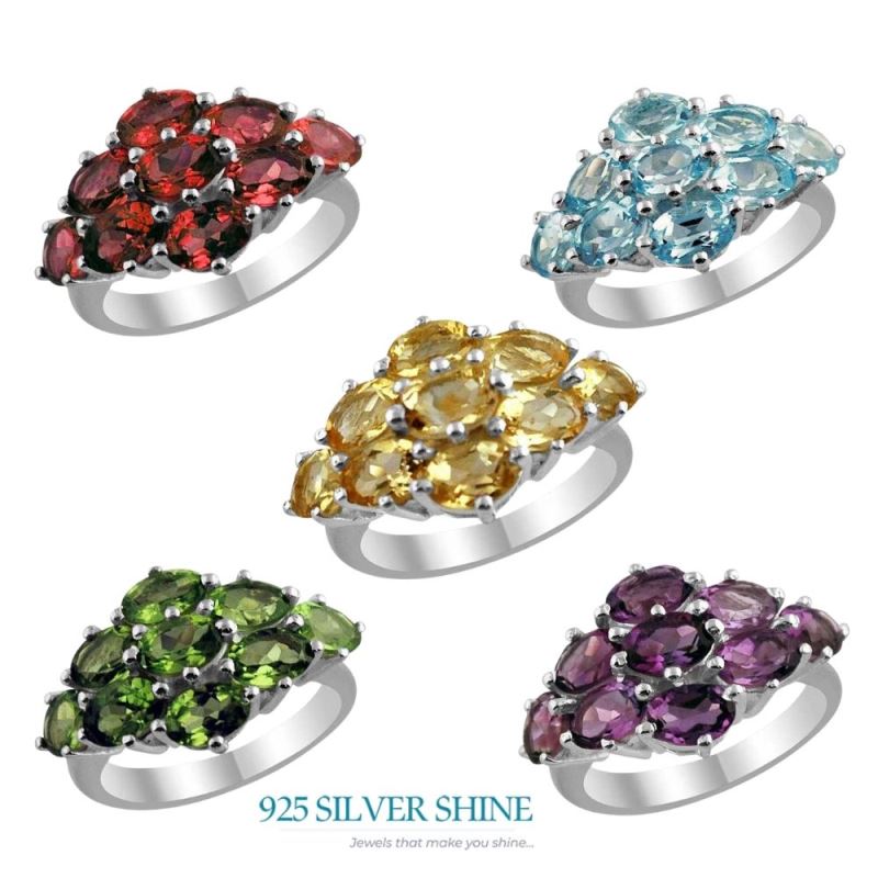 925 Sterling Silver Handmade Rings In Blue Topaz Gemstone Jewelry 925SR1434_2