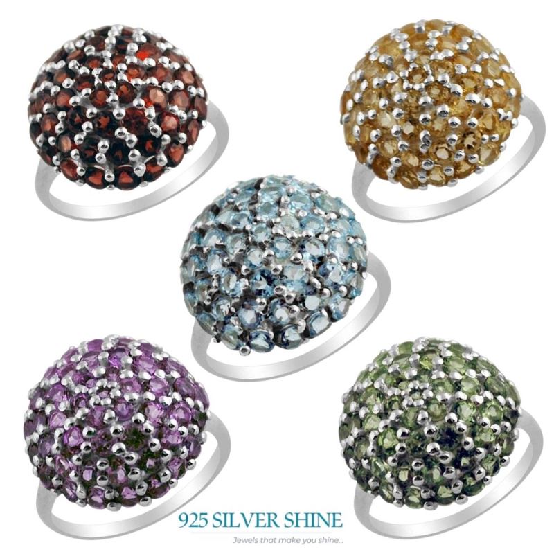 Solid 925 Silver Rings In Semi Precious Peridot Gemstone 925SR1443_2