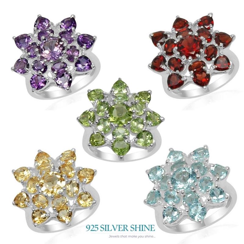Genuine Peridot Gemstone Rings In 925 Sterling Silver Jewelry 925SR1556_2