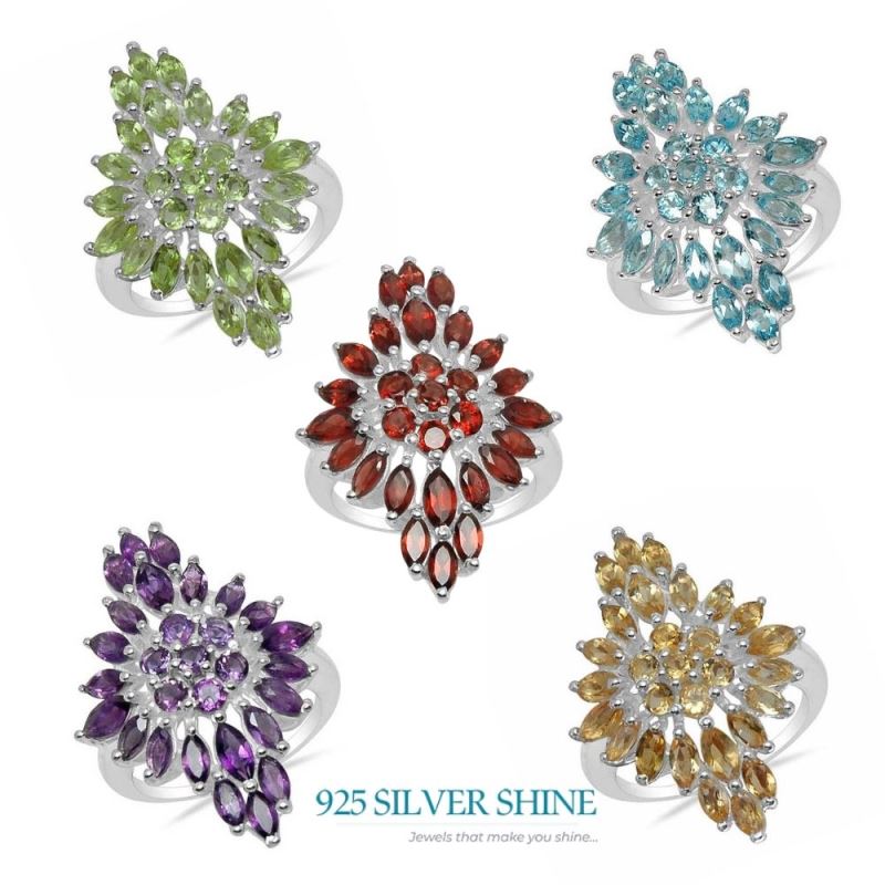 925 Sterling Silver Rings In Multi Gemstone Jewelry 925SR1573_2