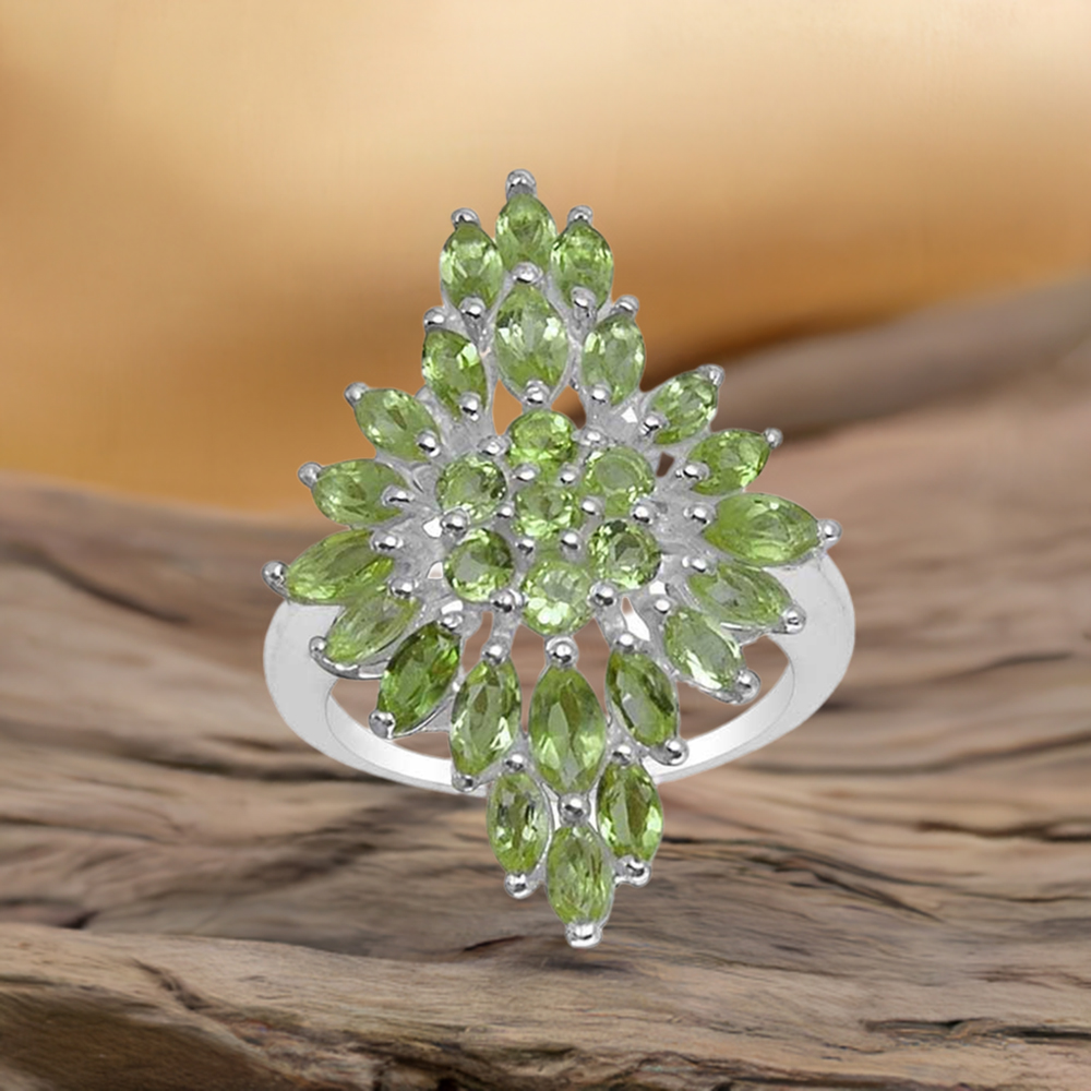 925 Sterling Silver Handmade Rings In Peridot Gemstone Jewelry 925SR1577