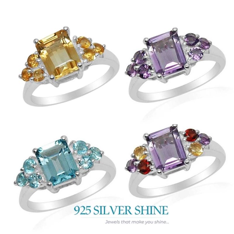 925 Sterling Silver Handmade Rings In Multi Gemstone Jewelry 925SR1581_2
