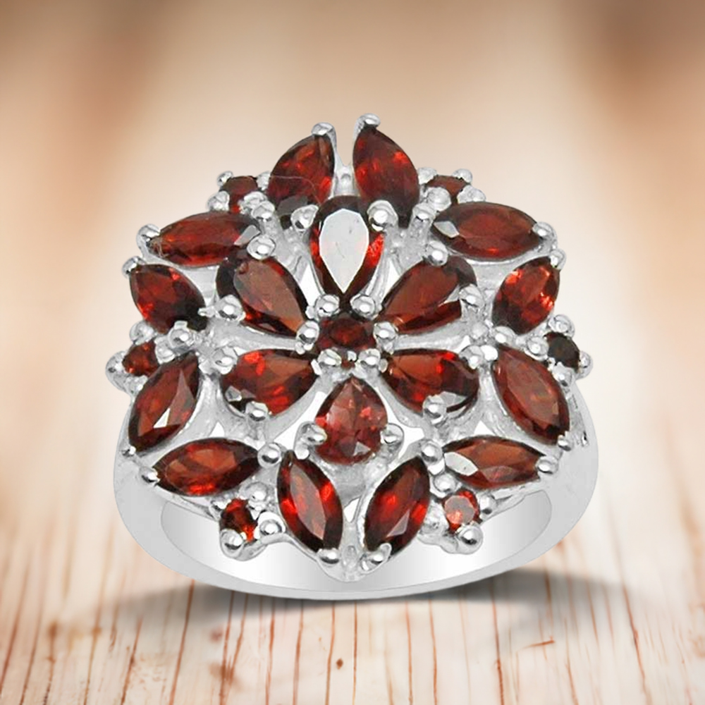 925 Sterling Silver Handmade Rings In Garnet Gemstone Jewelry 925SR1588