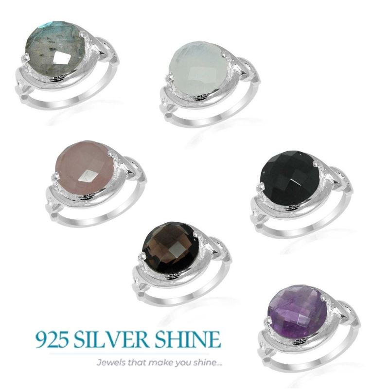 925 Sterling Silver Rings In Semi Precious Black Onyx Gemstone 925SR1598_1