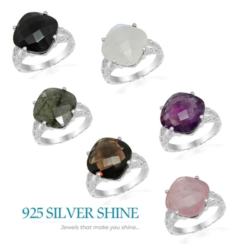 925 Sterling Silver Rings In Natural Rainbow Moonstone 925SR1621_2