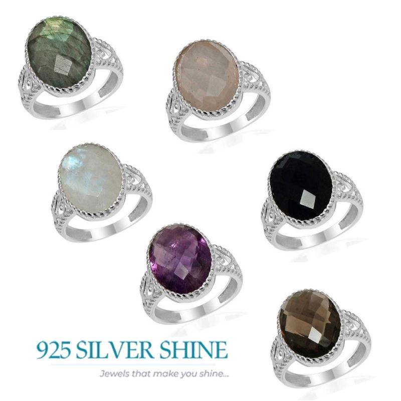 Oval Amethyst Sterling Silver Rings 925SR1625_2