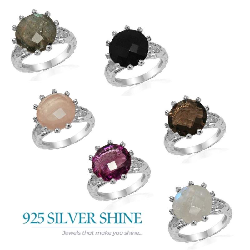 Semi Precious Rhodonite Gemstone Rings In 925 Sterling Silver Jewelry 925SR1637_2