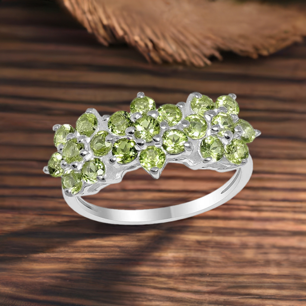 925 Sterling Silver Handmade Rings In Peridot Gemstone Jewelry 925SR1666