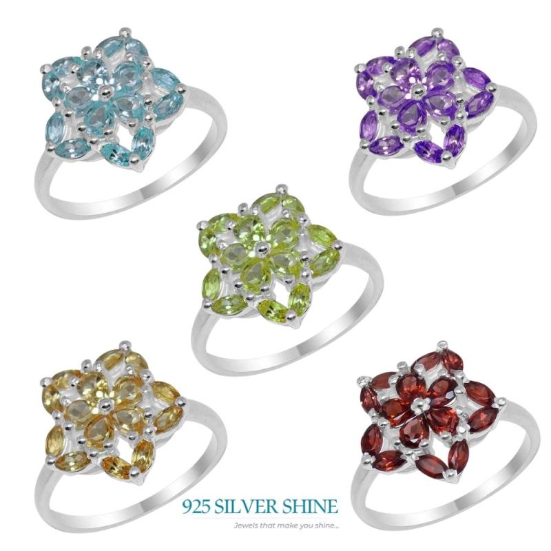 925 Sterling Silver Rings In Genuine Citrine Gemstone 925SR1678_2