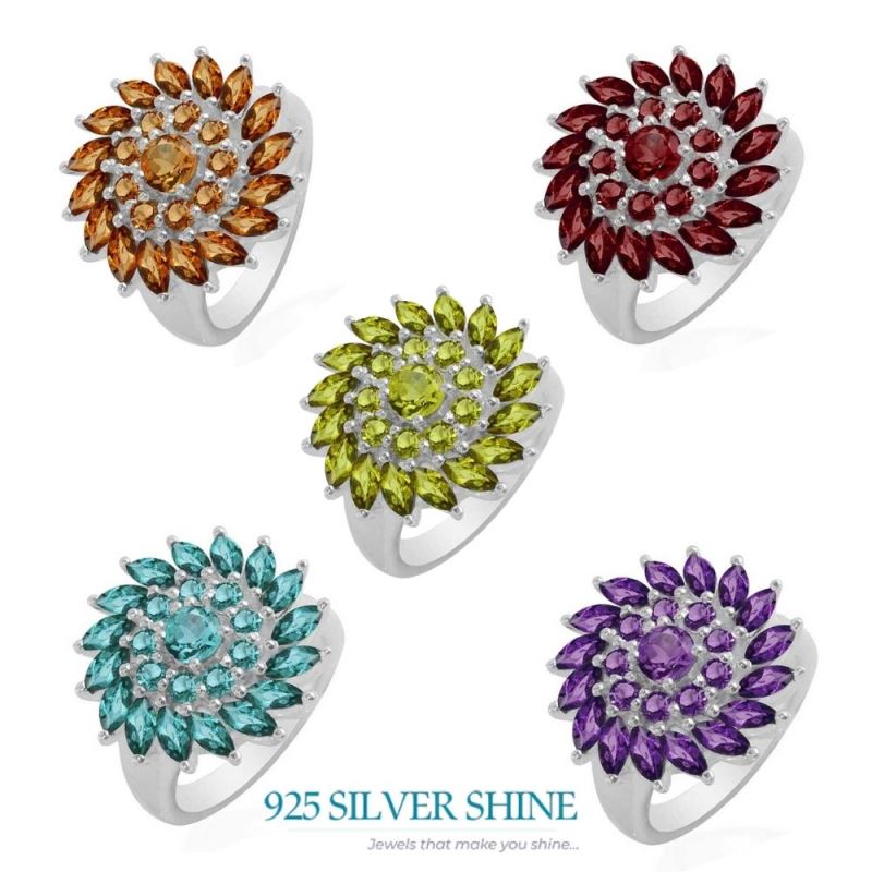 Natural Garnet Gemstone Rings In 925 Sterling Silver Jewelry 925SR1709_2
