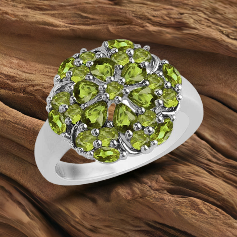 925 Sterling Silver Handmade Rings In Peridot Gemstone Jewelry 925SR1728