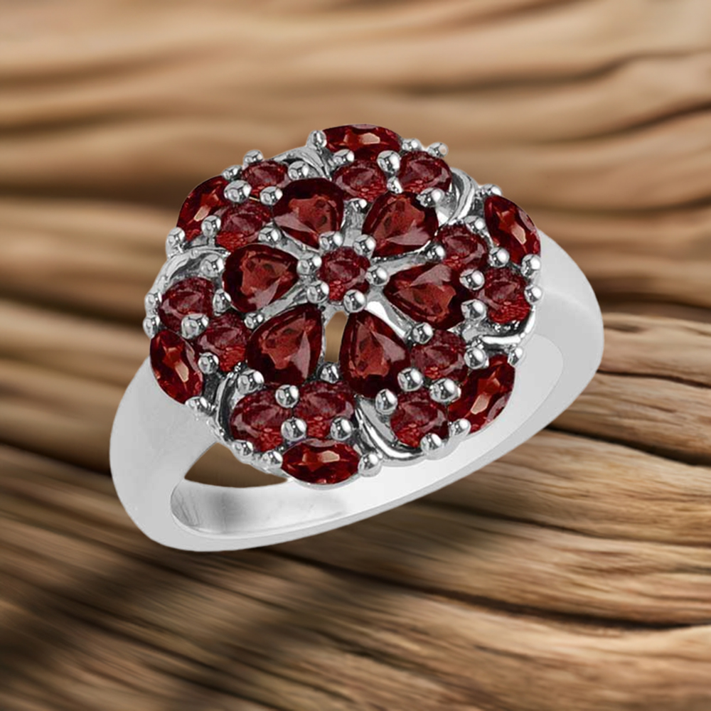 925 Sterling Silver Handmade Rings In Garnet Gemstone Jewelry 925SR1729