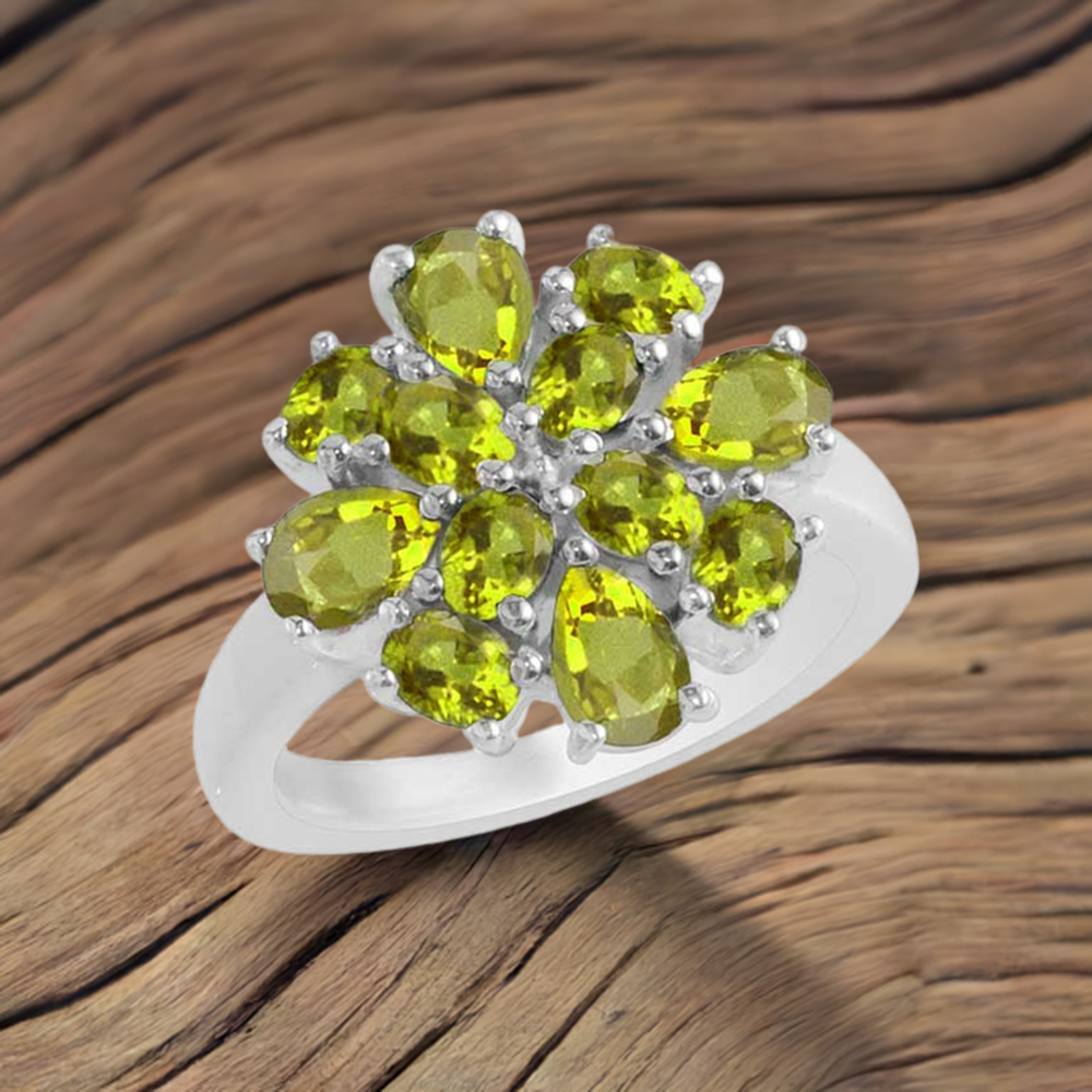 925 Sterling Silver Rings In Peridot Gemstone Jewelry 925SR1733
