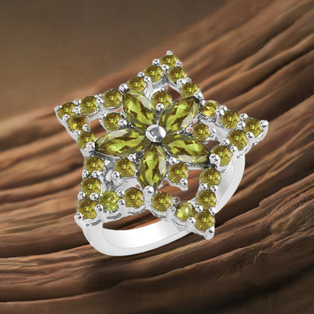 925 Sterling Silver Handmade Rings In Peridot Gemstone Jewelry 925SR1738