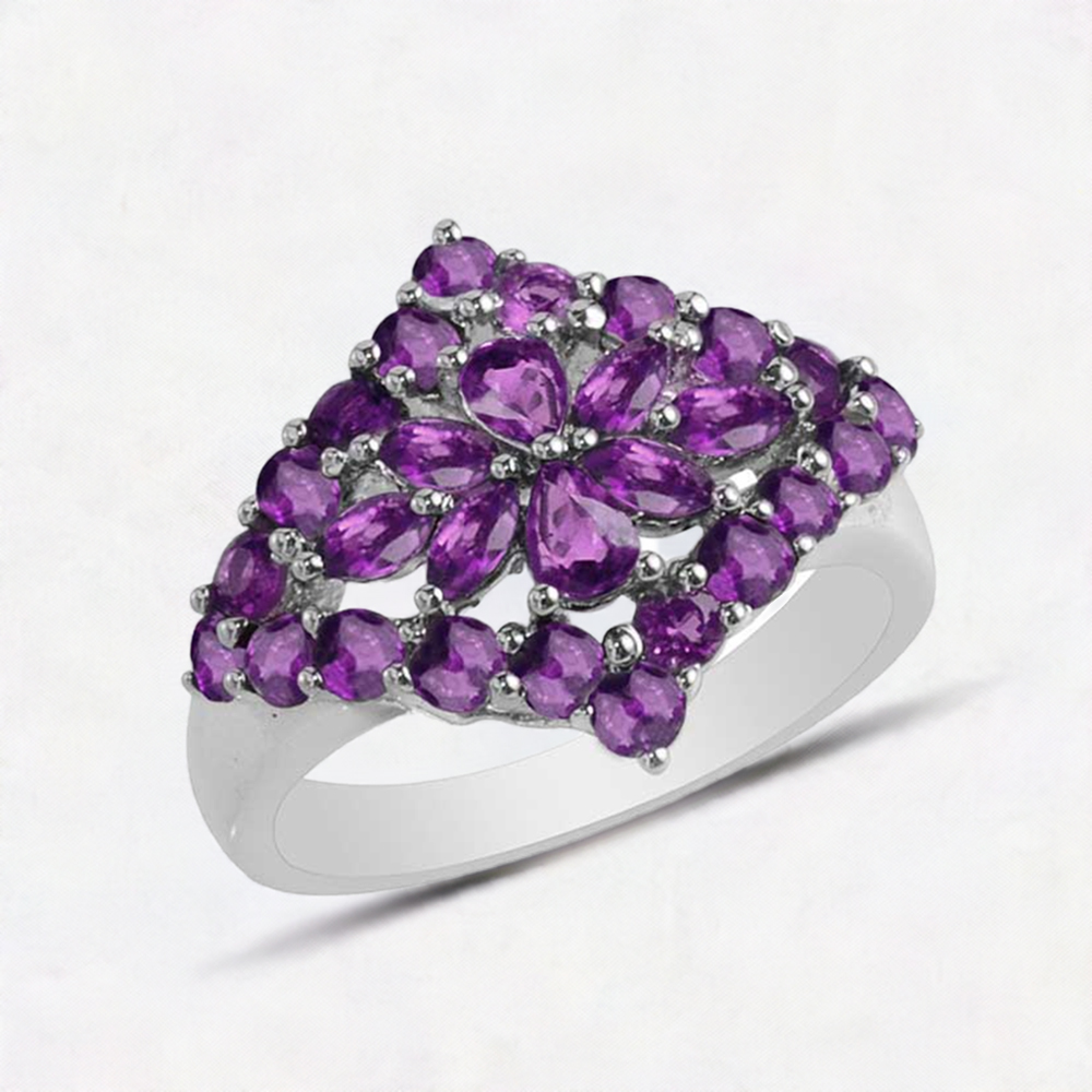 925 Sterling Silver Handmade Rings In Amethyst Gemstone Jewelry 925SR1747