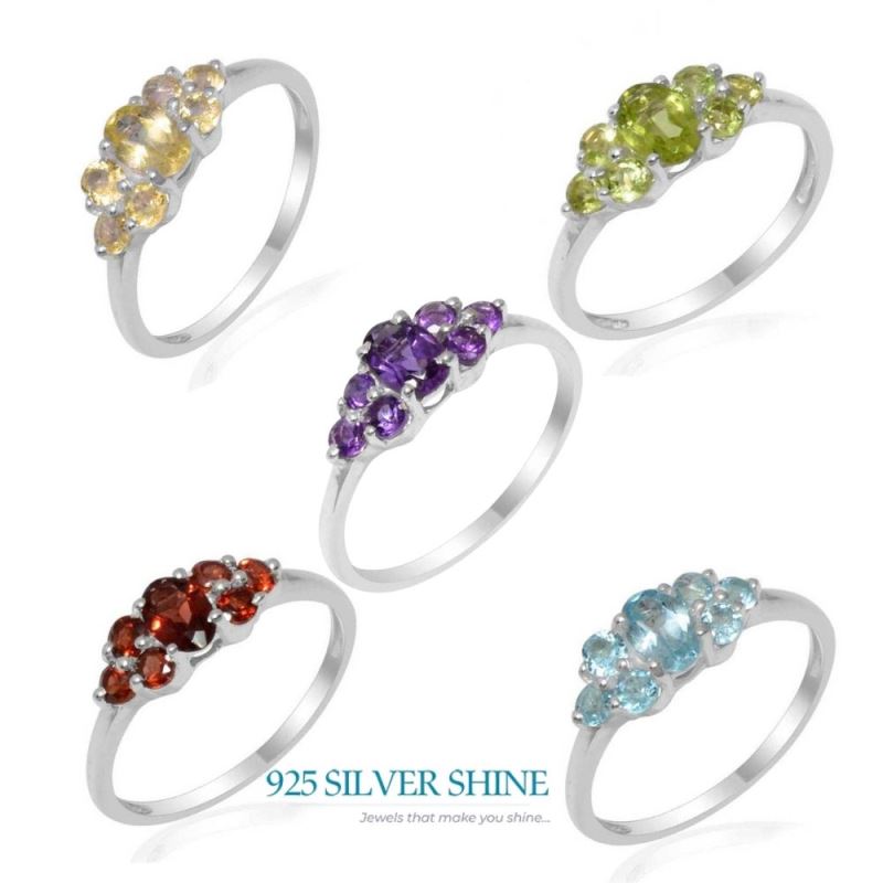 Semi Precious Blue Topaz Gemstone Rings In Fine 925 Sterling Silver 925SR1771_2