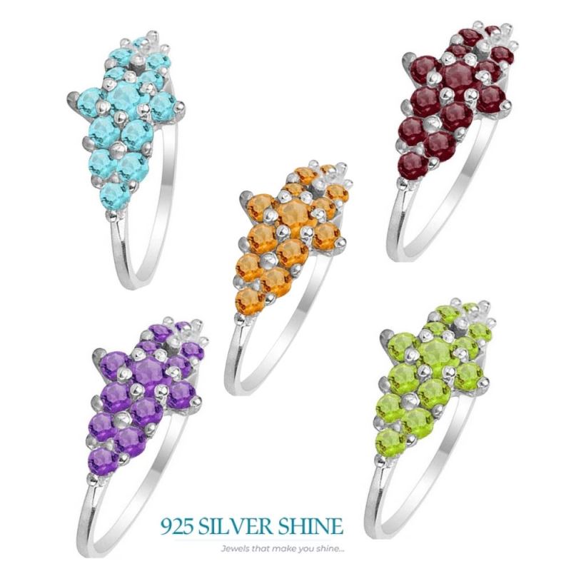 925 Sterling Silver Rings In Natural Blue Topaz Gemstone 925SR1776_1