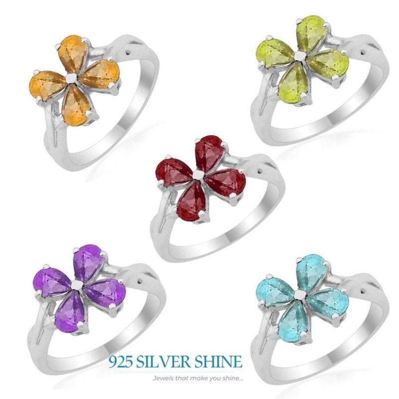 Genuine Blue Topaz Gemstone Rings In 925 Sterling Silver Jewelry 925SR1796_2