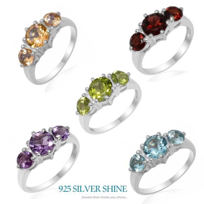 925 Sterling Silver Rings In Citrine Gemstone Jewelry 925SR1810_2