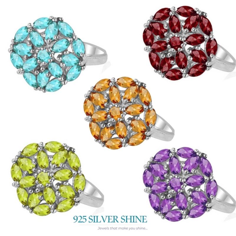 925 Sterling Silver Handmade Rings In Blue Topaz Gemstone Jewelry 925SR1816_1