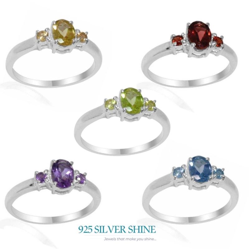 Fine 925 Sterling Silver Rings In Genuine Citrine Gemstone 925SR1830_1